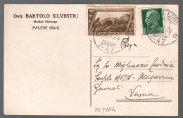 CARTOLINA INTESTATA - 1934 - PALESE - BARI - DOTT. BARTOLO SILVESTRI - AFFRANCATURA COMMEMORATIVA (INT604) - Magasins
