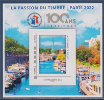 100 Ans Bloc FFAP 2022 La Passion Du Timbre Paris 2022 Seine Quais Colonne Bastille Neuf N°20 Verso 05974 Avec TVP LV 20 - FFAP