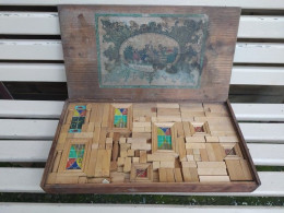 Ancien Jeu De Construction Château à Monter En Bois XIXème. - Andere & Zonder Classificatie