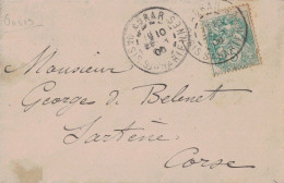 ALGERIE - ADRAR - OASIS SAHARIENNE - LE 10 FEVRIER 1906 - ENVELOPPE POUR SARTENE - CORSE. - 1877-1920: Semi-Moderne