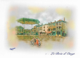 Le Bois D'Oingt - Place De L'Eglise - Kiosque - Aquarelle Alain Thévenon # 9-21/15 - Le Bois D'Oingt