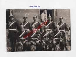 HARNES-Deutsche Soldaten-UNIFORMES-CARTE PHOTO Allemande-GUERRE 14-18-1WK-FRANCE-62- - Harnes