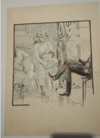 W. De Ankowski  Planche Dessin 1909 ( Pour Frou- Frou  ? ) " Matérialisme  - " Tenir Tête à Mon Baron ? " - Sonstige & Ohne Zuordnung