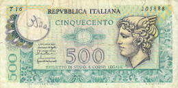 ITALY P94b 500 LIRE 1976 #T.16    FINE Writings      NO P.h. - 500 Lire