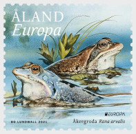 Aland Islands Åland Finland 2021 Europa CEPT Endangered National Wildlife Moor Frogs Stamp Mint - Nuevos
