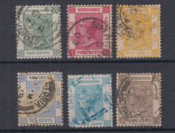 COLONIE INGLESI HONG KONG 1900-01 SERIE COMPLETA 6 V. WMK C.A. N.56-61 USATI  - Gebraucht