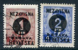 CROATIA 1941 Surcharges 1/D./3 D., 2 D./4 D. Used. Michel 41-42 - Kroatië