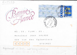 Entier Postal Enveloppe Bonne Année Timbre Lettre Logo Oblit. Manuelle 52 Bricon 2-1 2007 - Prêts-à-poster: Repiquages /Logo Bleu