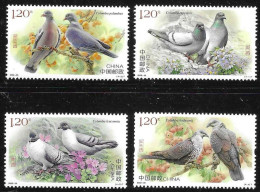 China Chine 2022 Pigeon Birds Set Of 4 Stamps Mint - Nuevos