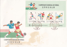 Macau, FDCB,(51) Campeonato Mundial De Futebol, 1994, - Mundifil Nºs 733 A 736 - FDC