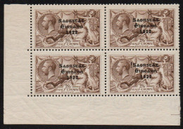 1922 Thom 2/6 Bottom Left Corner Block Of 4 From Plate 3/5 R With Numerous Re-entries + Guide Block. . - Neufs