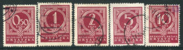 CROATIA 1941 Postage Due Set Of 5, Used.  Michel Porto 6-10 - Kroatien