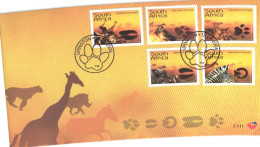 South Africa:FDC, Wild Animals Traces, Zebra, Giraffe, Boar, 2006 - FDC