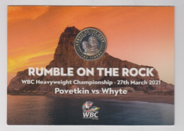 Gibraltar £2 Coin 2021 Rumble On The Rock Coloured Coin - Uncirculated - Gibilterra