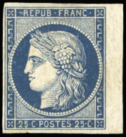 * 4a - 25c. Bleu Foncé. BdeF. SUP. - 1849-1850 Cérès