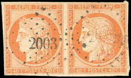 Obl. 5 - 40c. Orange. Paire. Obl. PC. 2003. B. - 1849-1850 Cérès