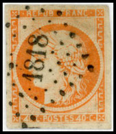 Obl. 5d - 40c. Orange. ''4'' Retouché. Obl. Léger Clair. - 1849-1850 Cérès