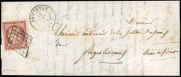 Obl. 6 - 1F. Carmin Obl. Grille S/lettre Frappée Du CàD D'ARGENTAN Du 16 Juin 1851 à Destination De FORGES-LES-EAUX - SE - 1849-1850 Ceres