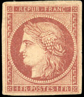 * 6A - 1F. Rouge-brun. Nuance De Référence. Grandes Marges. Infime Clair Au Verso Sinon Superbe. Pièce Très Rare. SUP. - 1849-1850 Cérès