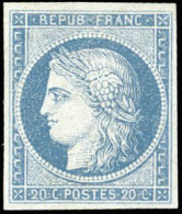 * 8b - 20c. Bleu S/azuré Dit ''Astruc''. SUP. - 1849-1850 Cérès