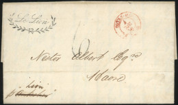 Obl. Lettre Manuscrite De BUENOS AIRES Du 14 Septembre 1850 à Destination Du HAVRE. Lettre Ornée Du Cachet Paquebot ''LE - 1853-1860 Napoléon III.