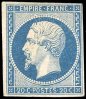 * 14A - 20c. Bleu. 1 Marge Courte Mais Intacte. TB. - 1853-1860 Napoléon III