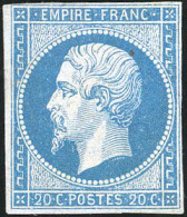* 14Ae - 20c. Bleu S/lilas. Très Grande Rareté. SUP. RRR. - 1853-1860 Napoléon III