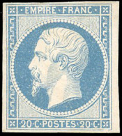 ** 14Af - 20c. Bleu Laiteux. TB. - 1853-1860 Napoleon III