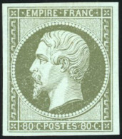 (*) 17 - Essais Du 80c. 10 Pièces En Majorité Dans La Nuance Du 1c. SUP. - 1853-1860 Napoléon III