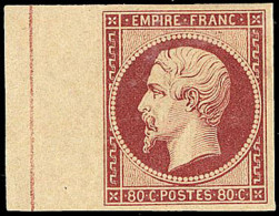 * 17Ag - 80c. Carmin. BdeF. Avec Filet D'encadrement. Grande Rareté Dans La Couleur Du 1F. Moins De 5 Pièces Vues à Ce J - 1853-1860 Napoléon III