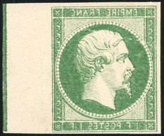 (*) 18 - 1F. Vert. Essai De Couleur Avec Impression Recto-verso. BdeF. SUP. - 1853-1860 Napoléon III