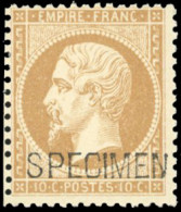 * 21c - 10c. Bistre. Surcharge SPECIMEN. TB. - 1862 Napoléon III.