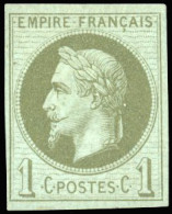 * 25d - 1c. Vert-bronze. Réimpression Granet. ND. SUP. - 1863-1870 Napoléon III Lauré