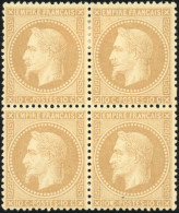 * 28B - 10c. Bistre. Bloc De 4. Bon Centrage. Très Frais. SUP. - 1863-1870 Napoleon III With Laurels