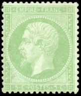 ** 35 - 5c. Vert Pâle S/bleu. Bon Centrage. Belle Nuance Caractéristique. SUP. - 1863-1870 Napoléon III Lauré