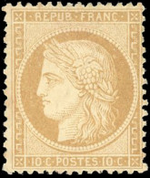 * 36 - 10c. Bistre-jaune. Pli De Gomme. B. - 1870 Belagerung Von Paris