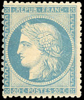 * 37 -  20c. Bleu. Décentré. - 1870 Belagerung Von Paris
