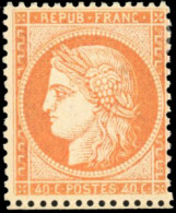 * 38 - 40c. Orange. Variété Sans Ligne D'encadrement En Bas. Très Petit Bas De Feuille. Superbe Pièce. - 1870 Beleg Van Parijs