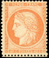 * 38 - 40c. Orange. Variété Sans Ligne D'encadrement En Bas. Très Petit Bas De Feuille. Variété Rare. - 1870 Belagerung Von Paris