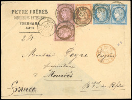 Obl. 38 + 54 + 58 - + 60. 40c. Orange + 10c. Cérès, Gros Chiffres + Petits Chiffres + 25c. Type I Et II Obl. S/lettre Fr - 1870 Asedio De Paris