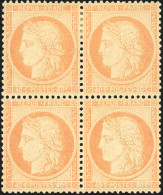 ** 38b - 40c. Orange Clair. Bloc De 4. Paire Supérieure *. TB. - 1870 Siège De Paris