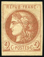 * 40Ab - 2c. Brun-rouge. Report 1. Fraîcheur Postale. SUP. - 1870 Ausgabe Bordeaux