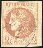 Obl. 40B - 2c. Brun-rouge. Report 2. 3 Pièces. Obl. TB à SUP. - 1870 Bordeaux Printing