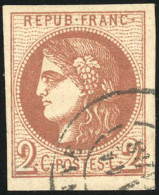 Obl. 40Bb - 2c. Marron. Report 2. Obl. Légère. TB. - 1870 Bordeaux Printing