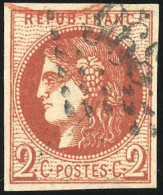 Obl. 40Bf - 2c. Rouge-brique. Report 2. Très Foncé. Obl. SUP. - 1870 Bordeaux Printing
