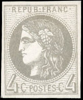 * 41B - 4c. Gris. Report 2. SUP. - 1870 Uitgave Van Bordeaux