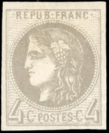 * 41B - 4c. Gris. Report 2. SUP. - 1870 Ausgabe Bordeaux