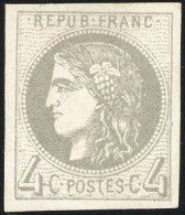 * 41B + 41Bd - 4c. Gris. Report 2. 2 Pièces Dont 1 Obl. TB. - 1870 Bordeaux Printing