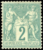 * 62 - 2c. Vert. Très Bon Centrage. TB. - 1876-1878 Sage (Type I)