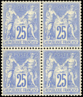 ** 79 - 25c. Outremer. Bloc De 4. Centrage Exceptionnel. Pièce De Rêve. SUP. - 1876-1878 Sage (Type I)